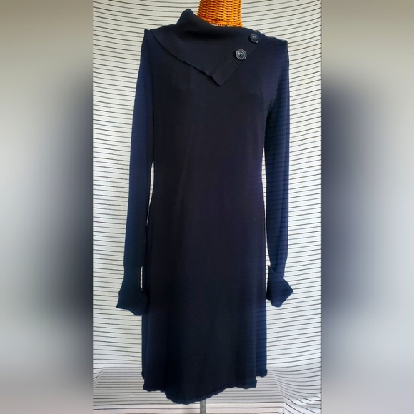 AB Studio Dresses & Skirts - Black AB Studio Sweater Dress Botton Collar large